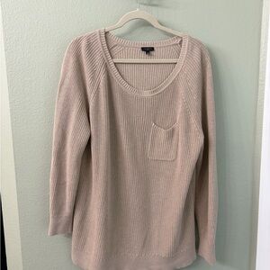 Talbots Plus Light Beige Crew Neck Sweater